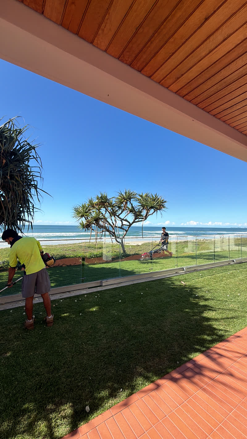 Mowing the beachfront