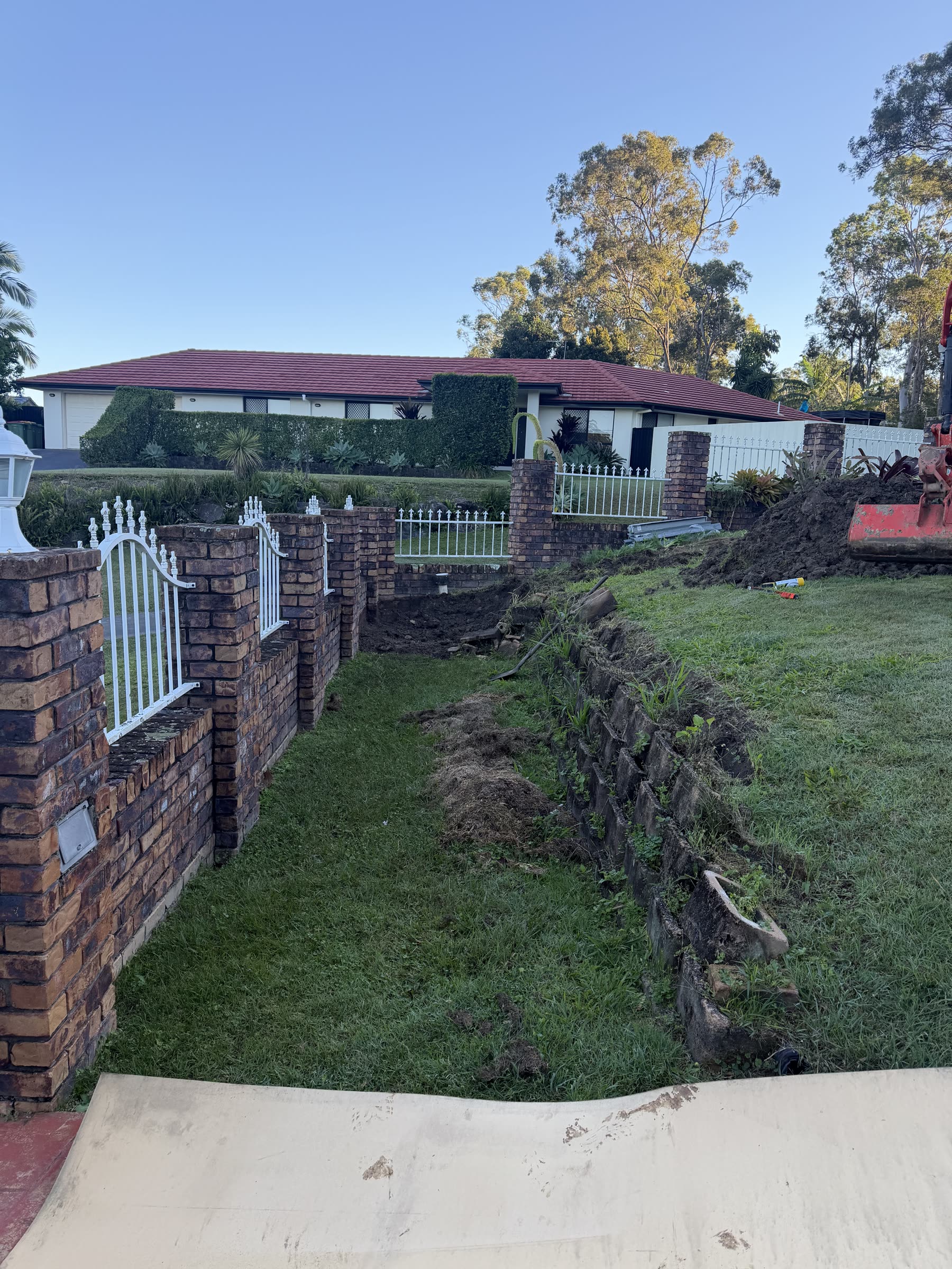 Old brick wall coming down before the rebuild, Parkwood